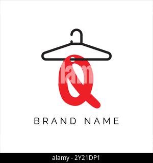 Letter Q Fashion Logo, hängendes Letter Q Vektor Symbol, Boutique Logo Design. Anfangsbuchstabe Q-Aufhängungssymbol Stock Vektor