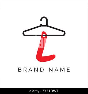 Letter L Fashion Logo, hängender Letter L Vektor Icon, Boutique Logo Design. Symbol für das Aufhängen des L-Buchstabens in der Anfangsbuchstabe Stock Vektor