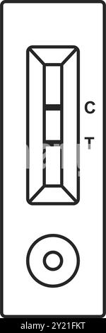 Ein Antigen-Schnelltest oder EINE RATTE liefert ein positives Ergebnis für COVID oder eine andere Krankheit in Line Art Vektor Stock Vektor