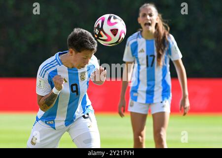 Bogota, Kolumbien. September 2024. Kishi Nunez aus Argentinien beim Spiel der Gruppe F FIFA U-20-Frauen-Weltmeisterschaft Kolumbien 2024 zwischen Argentinien und Costa Rica im Metropolitano de Techo Stadium in Bogota am 8. September 2024. Foto: Julian Medina/DiaEsportivo/Alamy Live News Credit: DiaEsportivo/Alamy Live News Stockfoto