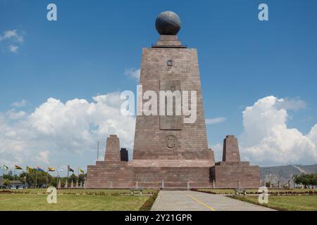 Das Zentrum der Welt (parque de la Mitad del Mundo) Park am Latitude Zero in Quito, Ecuador Stockfoto