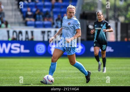 Harrison, Usa. September 2024. Harrison, USA, 8. September 2024: Avery Patterson (30 Houston Dash) während des Spiels zwischen Gotham FC und Houston Dash in der Red Bull Arena in Harrison, NJ, USA (NUR REDAKTIONELLE VERWENDUNG). (Rebekah Wynkoop/SPP) Credit: SPP Sport Press Photo. /Alamy Live News Stockfoto