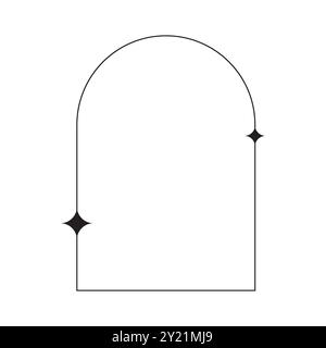 Eleganter Bogen. Minimalistische geometrische Kontur. Einfache gekrümmte Struktur. Dünne Strichgrafik. Stock Vektor