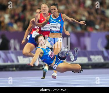 Saint-Denis, Frankreich. September 2024. SABATINI Ambra (ITA) Leichtathletik : 100 m T63-Finale der Frauen während der Paralympischen Spiele 2024 in Paris im Stade de France in Saint-Denis, Frankreich. Quelle: AFLO SPORT/Alamy Live News Stockfoto