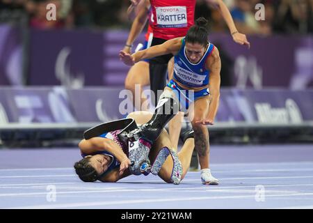 Saint-Denis, Frankreich. September 2024. SABATINI Ambra (ITA) Leichtathletik : 100 m T63-Finale der Frauen während der Paralympischen Spiele 2024 in Paris im Stade de France in Saint-Denis, Frankreich. Quelle: AFLO SPORT/Alamy Live News Stockfoto