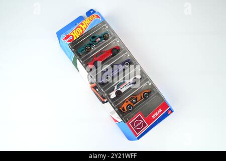 Hot Wheels Nissan 5er-Pack – Wales, Großbritannien – 08. September 2024 Stockfoto