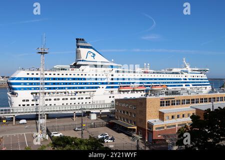 Silja Line Serenade dockte am Helsinki Olympia Terminal, Finnland August 2024 an Stockfoto