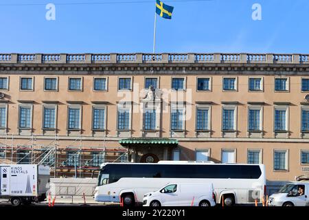 Botschaft Schwedens in Helsinki auf Kauppatori, Marktplatz, Finnland, August 2024 Stockfoto