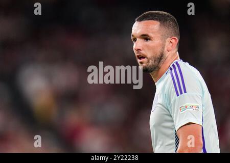 LISSABON, PORTUGAL - 8. SEPTEMBER: John McGinn aus Schottland sieht während der UEFA Nations League 2024/25 Ein Spiel der Gruppe A1 zwischen Portugal und Schottland im Estadio do SL Benfica am 8. September 2024 in Lissabon an. (Foto: Rene Nijhuis) Credit: René Nijhuis/Alamy Live News Stockfoto