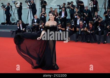 Venedig Lido, Italien. September 2024. Isabelle Führerin besucht den roten Teppich der Abschlusszeremonie des 81. Filmfestivals von Venedig im Lido von Venedig. Quelle: SOPA Images Limited/Alamy Live News Stockfoto