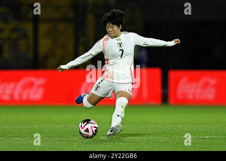 Bogota, Kolumbien. September 2024. Fuka Tsunoda aus Japan, während des Gruppenspiels E FIFA U-20-Frauen-Weltmeisterschaft Kolumbien 2024 zwischen Österreich und Japan, am 8. September 2024 im Metropolitano de Techo Stadium in Bogota. Foto: Julian Medina/DiaEsportivo/Alamy Live News Credit: DiaEsportivo/Alamy Live News Stockfoto