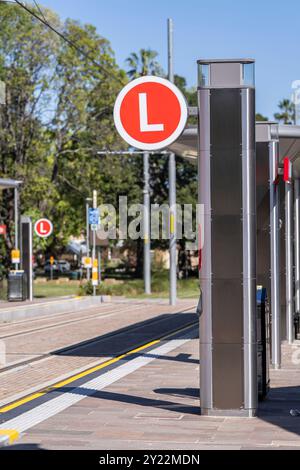 Ngara Tram Station im Cumberland Hospital Stockfoto