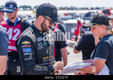 Hampton, GA, USA. September 2024. Der Fahrer der NASCAR Cup Series, AUSTIN DILLON (3), wird den Fans vor dem Quaker State 400 vorgestellt, der auf dem Atlanta Motor Speeway in Hampton, GA, erhältlich ist. (Kreditbild: © Walter G. Arce Sr./ASP via ZUMA Press Wire) NUR REDAKTIONELLE VERWENDUNG! Nicht für kommerzielle ZWECKE! Quelle: ZUMA Press, Inc./Alamy Live News Stockfoto