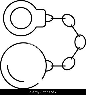 Handschellen mit Symboldarstellung der Kernlinie Stock Vektor