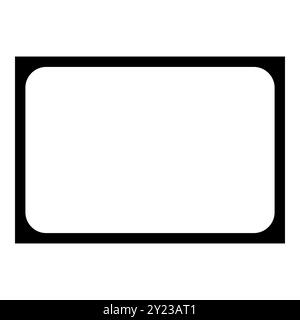 Quadratische Rahmen mit runden Ecken Symbolsatz, Vektorgrafik-Designvorlage, einfache abstrakte geometrische Formen auf einem Schwarz. Transparenter Hintergrund. Stock Vektor