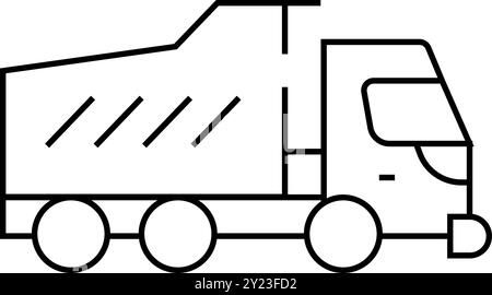 Dumper LKW Linie Symbol Vektor isolierte Abbildung Stock Vektor