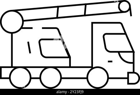 Mobile Kranlinie Symbolvektor isolierte Abbildung Stock Vektor