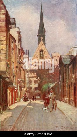 Exeter College Chapel, von Ship Street aus gesehen, Oxford University, Oxford, England. Aus dem Buch Oxford, gemalt von John Fulleylove, erschien London 1922. Stockfoto