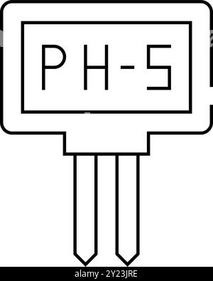 abbildung des Symbols für ph-Meter-Messgeräte Stock Vektor