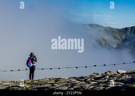 frontera entre Eslovaquia y Polonia, Kasprowy Wierch , parque nacional Tatra, Malopolska, Cárpatos, Polonia, europa Stockfoto