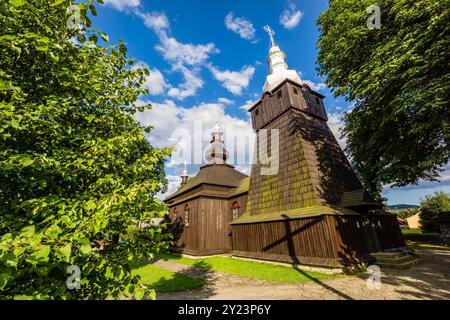 Kirche St. Michael Erzengel, Brunary, 17. Jahrhundert, Weltkulturerbe, Karpaten, Polen, Europa Stockfoto