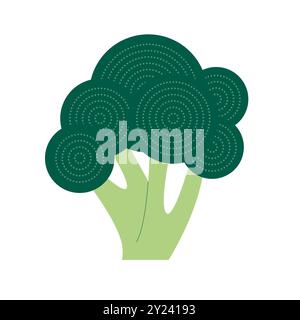 Natürliches Bio-Gemüse-Brokkoli, Gesunde Vektor-Grüne Nahrung Stock Vektor