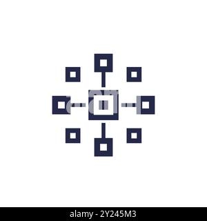 Cluster-Symbol auf weißem, kompliziertem Array Stock Vektor