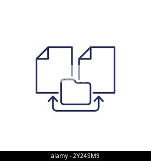 Zeilensymbol für Dokumente und Dateiordner Stock Vektor