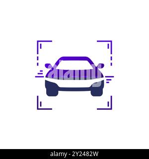 Auto-Scan-Symbol auf weiß, Vektor Stock Vektor