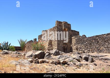 Die Ruinen der Burg Qasr Azraq im Zentralöstlichen Jordanien, 100 km östlich von Amman Stockfoto