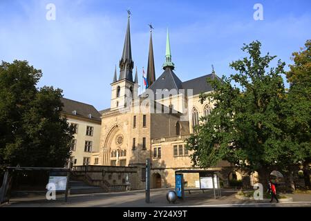 Luxemburg-Stadt, Luxemburg - 29. August 2024: Kathedrale Notre-Dame, Luxemburg. Kathedrale unserer Lieben Frau von Luxemburg. Stockfoto