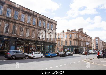 Blick auf die Argyle Street in Finnieston, Glasgow, Schottland in Großbritannien Stockfoto