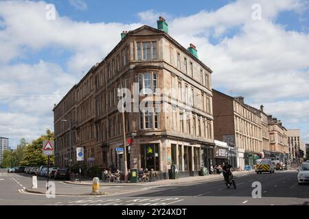 Blick auf die Argyle Street in Finnieston, Glasgow, Schottland in Großbritannien Stockfoto