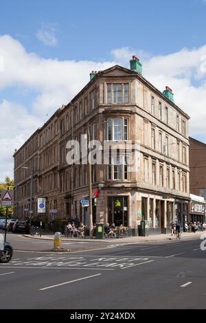 Blick auf die Argyle Street in Finnieston, Glasgow, Schottland in Großbritannien Stockfoto