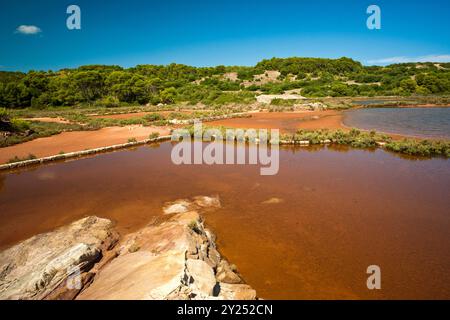 Ehemalige Salzproduktion, SES salines. Mongofre Nou. Menorca. Balearen. Spanien. Stockfoto