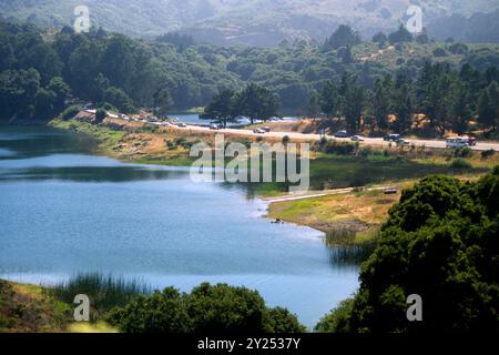 Crystal Springs Reservoir im Jahr 1996, San Mateo, Kalifornien, USA Stockfoto