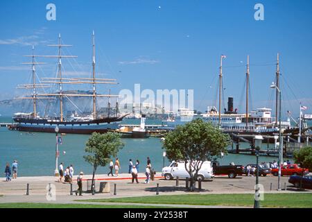 Schiffe legten 1996 im San Francisco Maritime National Historical Park an Stockfoto