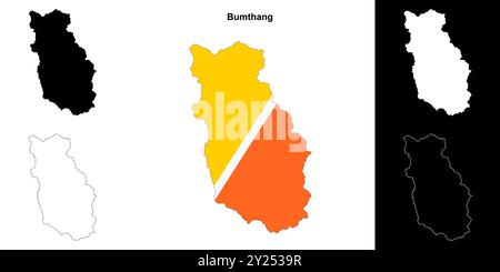 Stadtplan Bumthang Stock Vektor