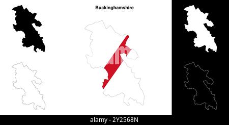 Buckinghamshire leere Umrisskarte Set Stock Vektor