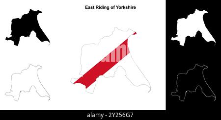 East Riding of Yorkshire, unbeschriftete Umrisskarte Stock Vektor