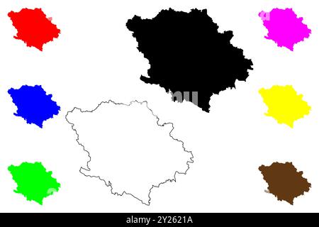 Poltava Oblast (administrative divisions in der Ukraine, Oblast der Ukraine) Karte Vektor-illustration, kritzeln Skizze Poltavshchyna Karte Stock Vektor