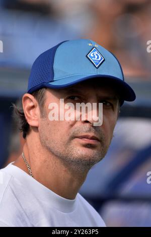 Kiew, Ukraine. September 2024. Kiew, Ukraine 01. September 2024 Oleksandr Shovkovskyi Cheftrainer von Dynamo 5. Runde des VBET ukrainischen Premier League Spiels zwischen Dynamo Kiew - LNZ Cherkasy (KUBANOV PAVLO UKR/SPP) Credit: SPP Sport Pressefoto. /Alamy Live News Stockfoto