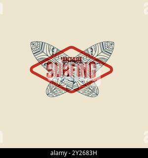 Vintage-Surf-Typografie im Retro-Surf-Design Stock Vektor