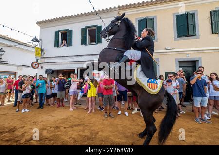 Caixers Cavalcade of Recollection, 'Colcada', Sant Lluís, Sant Lluís Festivitäten, Menorca, balearen, Spanien. Stockfoto