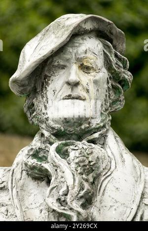 Porträt von Richard Wagner Bayreuth Deutsche Komponistenstatue Stockfoto