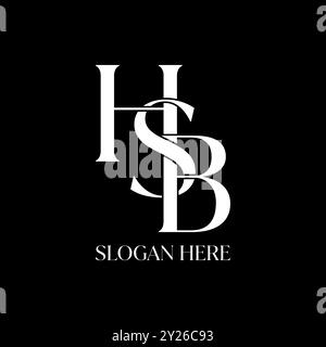 Logo Design Grafik Konzept kreativ Premium Vektor Stock Letter Initial HSB Serif Schriftart geschnitten verbinden Top-down. Verwandte Monogramm-Typographie-Rechtsanwaltskanzlei Stock Vektor