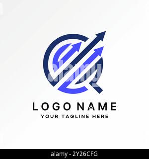 Logo-Design Grafikkonzept kreativer Premium-Vektor-Stock Anfangszeile G- oder GQ-Schriftart drei Pfeile Trendsteigerung. Zugehörige Monogramm-Typografie-Marke Stock Vektor