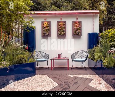 The Water Saving Garden, gesponsert von Affinity Water auf der Chelsea Flower Show 2024 in London, Großbritannien. Stockfoto