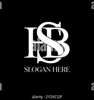 Logo Design Grafik Konzept kreative Premium Vektor Stock Letter Initial HSB Serif Schriftart Schnitt verbinden groß klein. In Bezug auf die Kanzlei für Monogramm-Typographie Stock Vektor