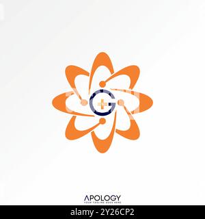 Logo Design Grafikkonzept kreative abstrakte Premium Vektor-Vorrat ursprüngliche G-Schriftart plus Trend Gesundheit Orbits Swoosh-Technologie. In Bezug auf das Gesundheitsnetzwerk Stock Vektor